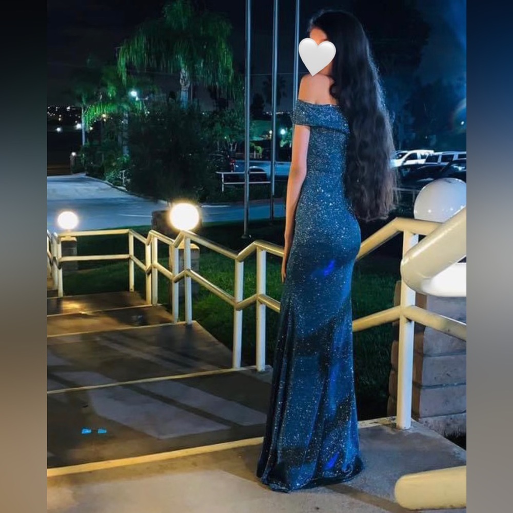 Long Blue sparkly dress